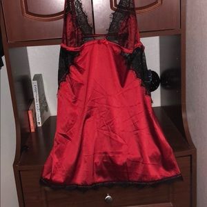 NWOT Red and black lace dress/lingerie!